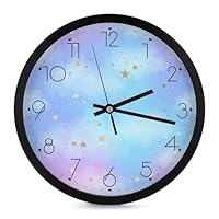 Amazon.co.jp: 星 星柄 かわいい 宇宙 ブルー 壁掛け時計 かけ時計